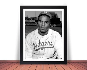 Framed JACKIE ROBINSON Photo Picture BROOKLYN DODGERS - 8x10 or 11x14 (W7) - Picture 1 of 10