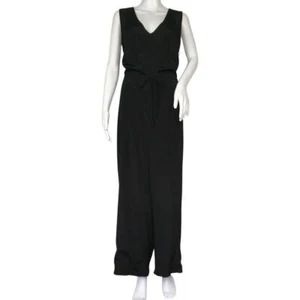DH New York Women's Jumpsuit Varsity Stripes Black Color Size M Tie Waist - Picture 1 of 6
