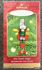 Sew Sweet Angel Hallmark Ornament 2001 Sewing Quilting Thimble New - Picture 1 of 3