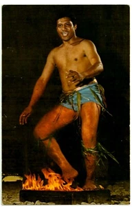 Fire Walker from Samoa VTG Postcard RPPC Man Polynesian Cultural Center Photo - Picture 1 of 2