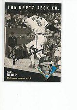 PAUL BLAIR Autographed Signed 1994 UD Heroes card Baltimore Orioles COA