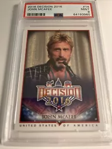 John McAfee 2016 Decisione # 14 PSA 9 Rookie Card - Foto 1 di 2