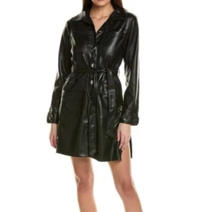 Adrienne Landau Trenchcoat schwarz Kunstleder Medium - Bild 1 von 1