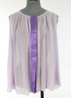 Sandro Silk Shirt Top Flowy Lilac Purple Shiny Detail Pleated Sheer T1 UK 8 10