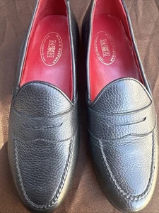 Mocasines sin cordones Maus & Hoffman 9 M para hombre negros con correa completa de cuero de ciervo - Imagen 1 de 8