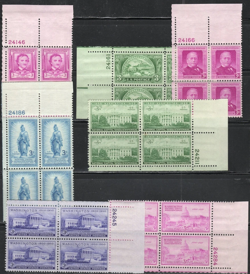 US Scott #986-992 Plate Blocks of 4, MNH - Image 1 of 1