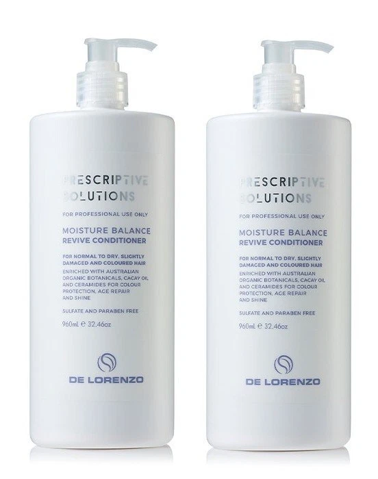 2x De Lorenzo Prescriptive Solutions Moisture Balance Revive Conditioner 960ml - Image 1 of 4