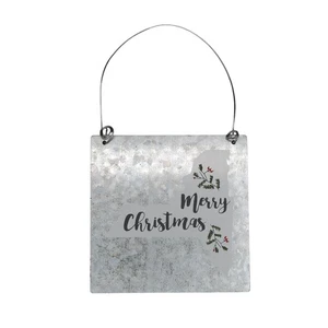 Collins Merry Christmas New York State Ornament 4" Galvanized Metal Handmade - Picture 1 of 6