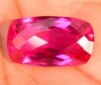 Natürlich Rot Pink Rubellit Turmalin 29.00Ct Certified Kissen Checker Edelstein - Bild 1 von 4