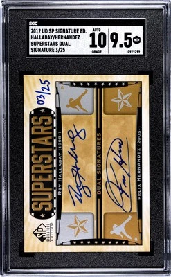 HALLADAY/HERNANDEZ 2012 SP SIGNATURE EDITION DUAL AUTO! #03/25 SGC 9.5/10 AUTO - Image 1 of 2