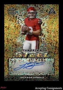 2023 Leaf Trinity Steel Tungsten Gold #SAJA1 Jackson Arnold ROOKIE AUTO 1/1 - Picture 1 of 2