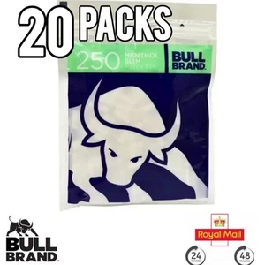 Bull Brand Menthol Filter Tips slim 6mm (20 Bags) 5000x Filter Tips UK Stock - Picture 1 of 3