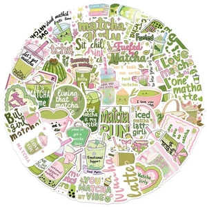 50pcs Matcha Girl Stickers - Pastel Waterproof Decals - Picture 1 of 15