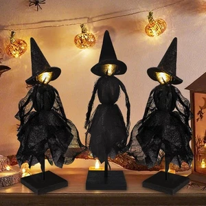 Fai da te Strega Decorazioni da Interno 3pz Primitivo Halloween Strega su Stan... - Foto 1 di 7