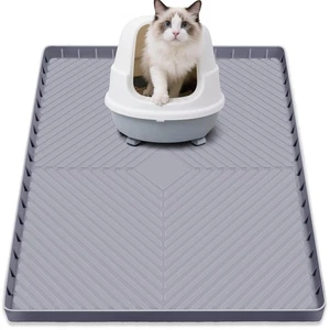 Silicone Cat Litter Mat, Large Thickened 28"X22" Cats Litter Box Mat Waterpro... - Bild 1 von 7