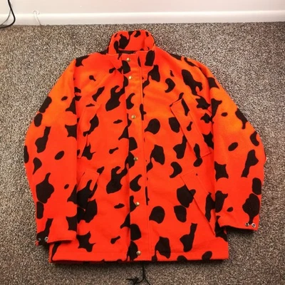 Vintage Cabelas Jacket Gore Tex White Tail Camo Fleece Blaze Orange USA Made - Image 1 of 4