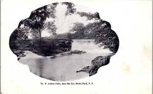  Vintage Postcard Lower Falls Waterfalls New Bronx Zoo New York City pre 1907 - Picture 1 of 3