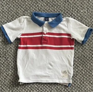 Baby GAP Polo Shirt ~ Red, White & Blue Striped Short Sleeves Size 5 Years - Picture 1 of 3