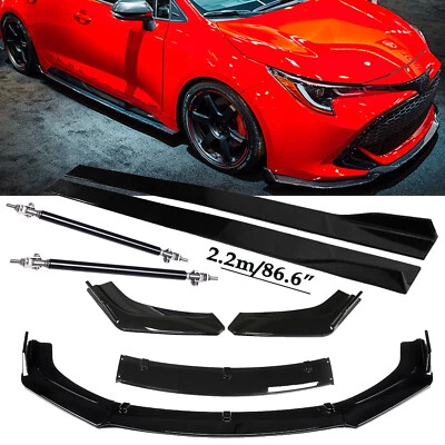 Front Bumper Lip Splitter+Spoiler Strut Rods For Toyota Matrix 2003-2014 Foto 1 de 4