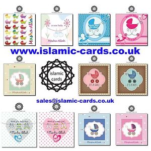Everyday Occasion New Baby Collections Muslim Folded Greeting Card 150x150mm