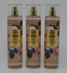 3 NEW BATH & BODY WORKS ROSE FINE FRAGRANCE MIST BODY SPRAY 8OZ LARGE WATER MUSK - Picture 1 of 7