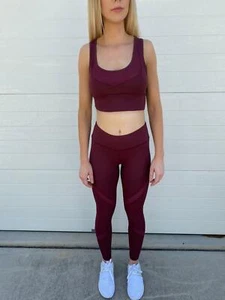 SYNDICATE Mujer Fitness Yoga Gimnasio MALLA DE CARBONO Leggings BORGOÑA - Imagen 1 de 15