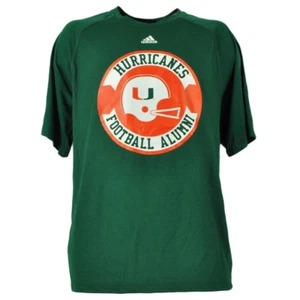 NCAA Miami Hurricanes Football Alumni Climalite Green Tshirt Tee Short Sleeve - Picture 1 of 1