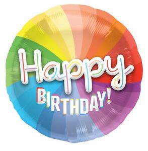 Folat 62842 3D Happy Birthday Foil Balloon, 56 cm, Multicoloured, 56 cm