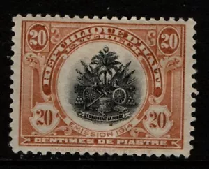 Haiti 1915 20c de piastre Arms Emission Union fait la force SG228 Mint - Foto 1 di 1