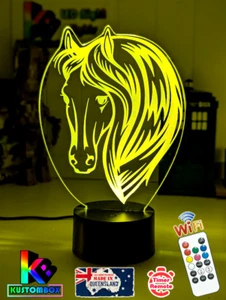 HORSE HEAD 3D LED Battery USB Night Light 7 Colour Changing Room Lamp - Picture 1 of 9