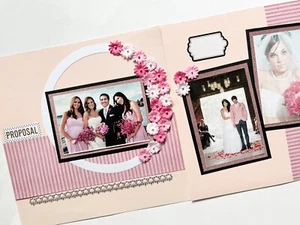 Pink Wedding Scrapbook Layout, Pink Wedding Scrapbook Pages, Pink Wedding Pages - Picture 1 of 9
