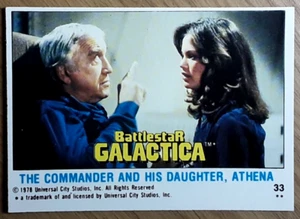 1978 Battlestar Galactica U.K Edition Card 33 COMMANDER AND HIS DAUGHTER ATHENA - Picture 1 of 3