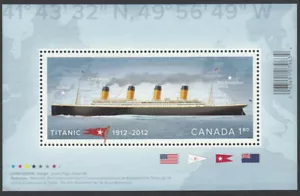 TITANIC = Ship, Liner = Tragic event = Souvenir Sheet Canada 2012 #2535 MNH - Picture 1 of 1