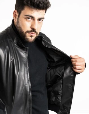 GIACCA GIUBBINO GIUBBOTTO BOMBER IN DI PELLE UOMO DA 46 A 58 Foto 1 de 4