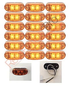 2.6 X 1" Amber LED Clearance Marker DOT Semi Truck Lamp RV Trailer Lights 18pk - Picture 1 of 5