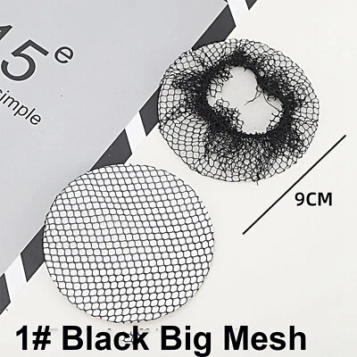 10Pcs Women Girls Black Lace Hair Bun Cover Snood Hair Net Ballet Dancer Skating - Image 1 of 4