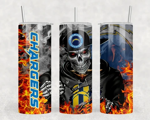 Chargers Skull 20 oz Tumbler Cover