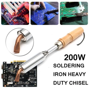 200W Heavy Duty Soldering Iron 220V Chisel Point Copper Tip Electric Welding - Picture 1 of 6