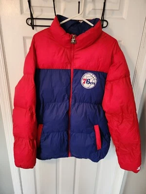 Chaqueta acolchada con cremallera completa Starter Brand para hombre XL Philadelphia 76ers NBA  Foto 1 de 3