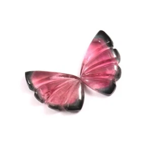 Loose Gemstone Natural Bio Tourmaline Hand Carved Butterfly Wings A1017 - Foto 1 di 3
