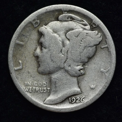 1926-S Mercury Silver Dime GOOD / VG FREE SHIPPING Cover
