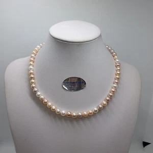 Armonías Collar de Perlas Multicolor 7-7, 5mm Cierre de Oro Blanco 18KT (0546) - Imagen 1 de 11