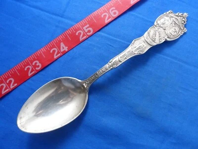 6" New Orleans Louisiana Antique Sterling Silver Souvenir Spoon Two-Sided Handle — 第 1/4 张图片