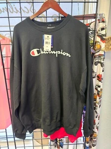 Champion Men's Powerblend Crew Sweatshirt BLACK Size 2XL (2X) NWT - Picture 1 of 3