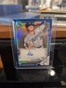 2021 1st Bowman Chrome Auto Austin Cox #CPA-AC #/150 KC Royals - Picture 1 of 2