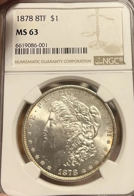1878 8TF NGC MS63 Morgan Silver Dollar - Image 1 of 4