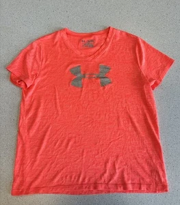 Under Armour Heatgear  Bright Orange Shirt Girls Youth XL V Neck - Picture 1 of 3