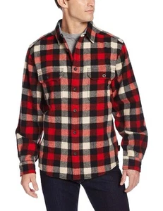 Woolrich 6135 schwarz rot weiß Buffalo kariertes Hemd Herren XL Jacke schwere Wolle - Bild 1 von 5
