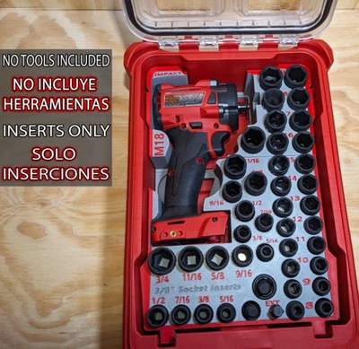 HANDY3DPRINTS M18 3/8" Deep Socket Inserts fits Milwaukee Packout Deep Organizer 2854-20