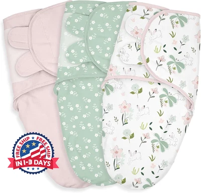 Sacos de dormir para bebé, paquete de 3, de algodón orgánico para recién nacidos - Image 1 of 4